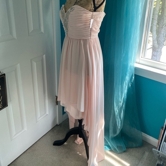 City Triangles Blush Strapless Chiffon High Low Dress Size 3 NWT - Picture 6 of 12